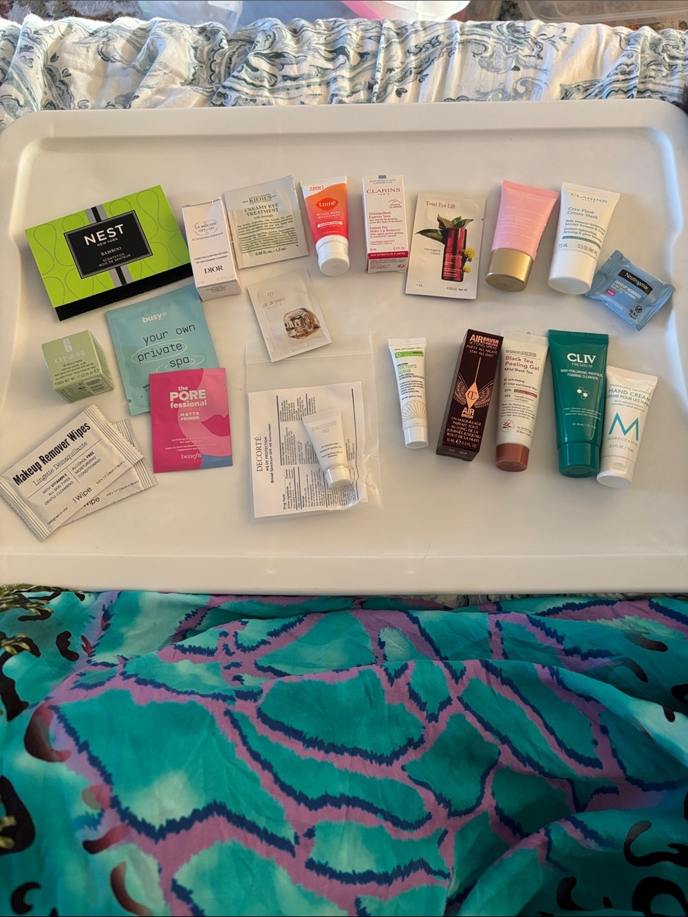 Nordstrom Assorted Skincare & Beauty Samples - Green, Pink, White, Teal, Black